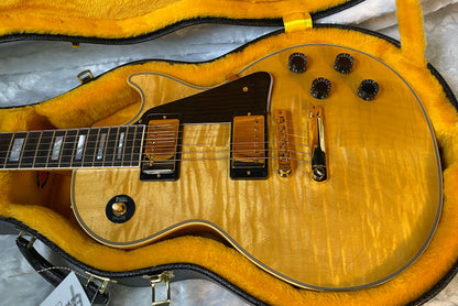 NEW! Gibson Dealer Select Custom Shop Les Paul Custom AAA Figured Flame Top - Antique Natural - Authorized Dealer - WOW! 8.9 lbs - G05981