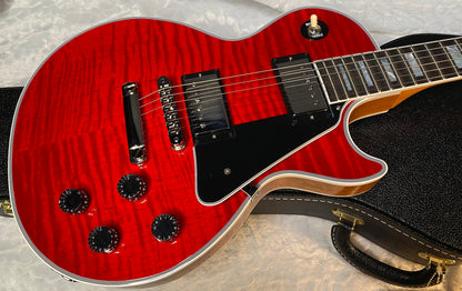 NEW! Gibson Dealer Select Custom Shop Les Paul Custom AAA Figured Flame Top - Transparent Red / Natural Back - Authorized Dealer - WOW! 8.7 lbs - G05983