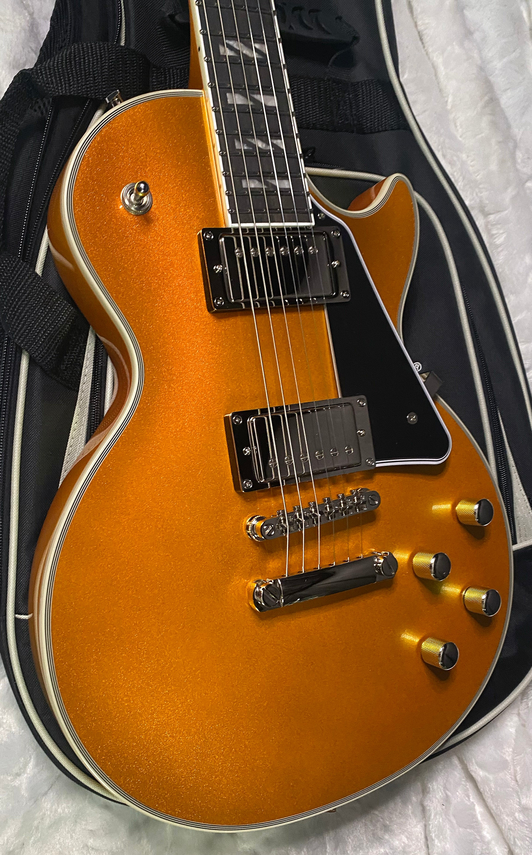 NEW! Epiphone Futura Les Paul Custom - Firestorm Shift Finish - Deluxe Gig Bag - 7.8 lbs - Authorized Dealer - G07328