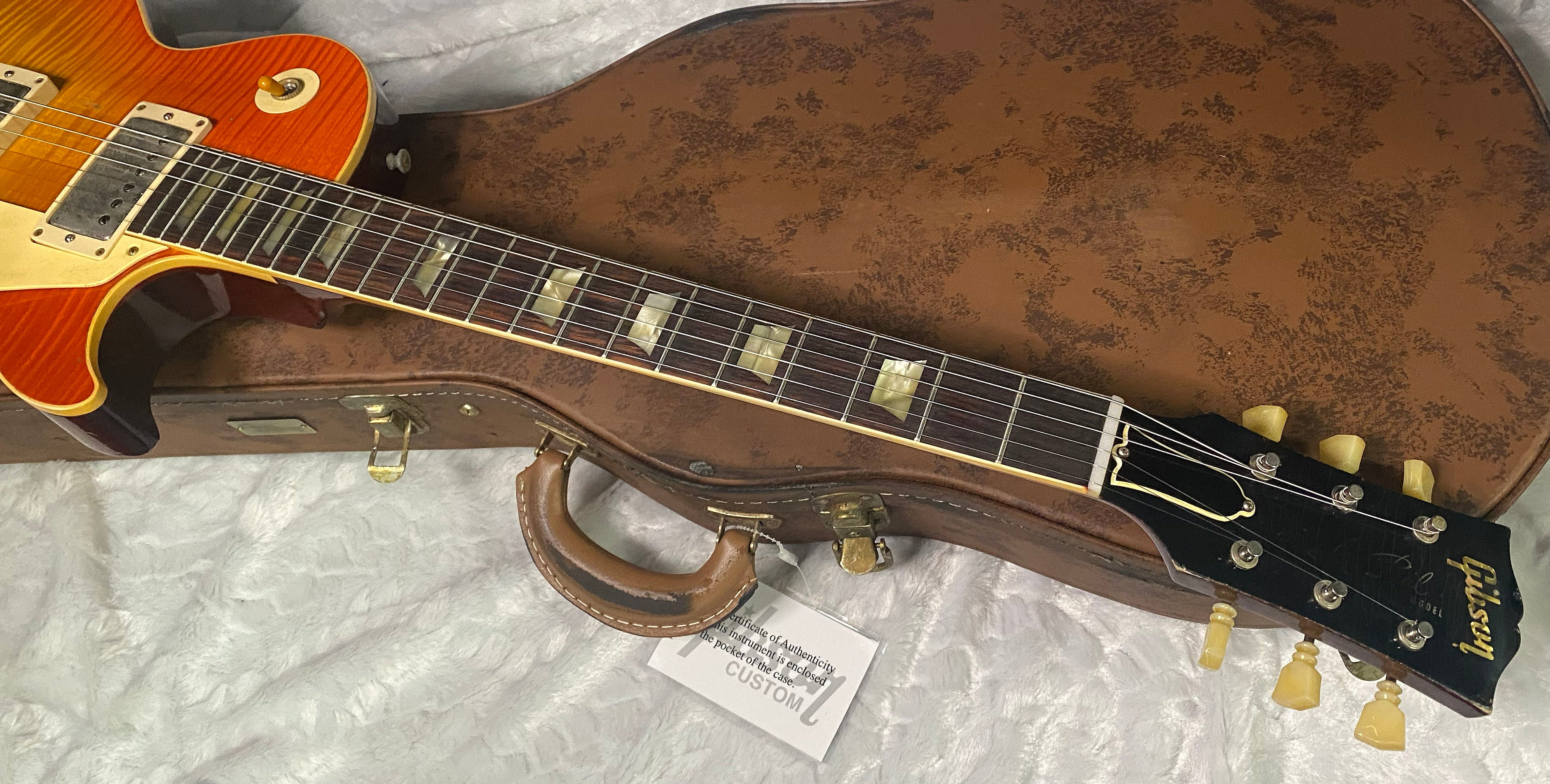 NEW! Gibson Custom 1960 Les Paul Standard Reissue - Tangerine Burst, Murphy Lab Heavy Aged - Only 8.1 lbs - Super Tight Monster Flame Top - Authorized Dealer - G07435
