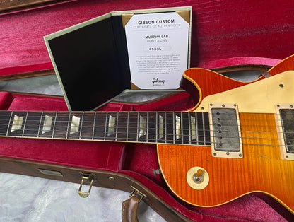 NEW! Gibson Custom 1960 Les Paul Standard Reissue - Tangerine Burst, Murphy Lab Heavy Aged - Only 8.1 lbs - Super Tight Monster Flame Top - Authorized Dealer - G07435