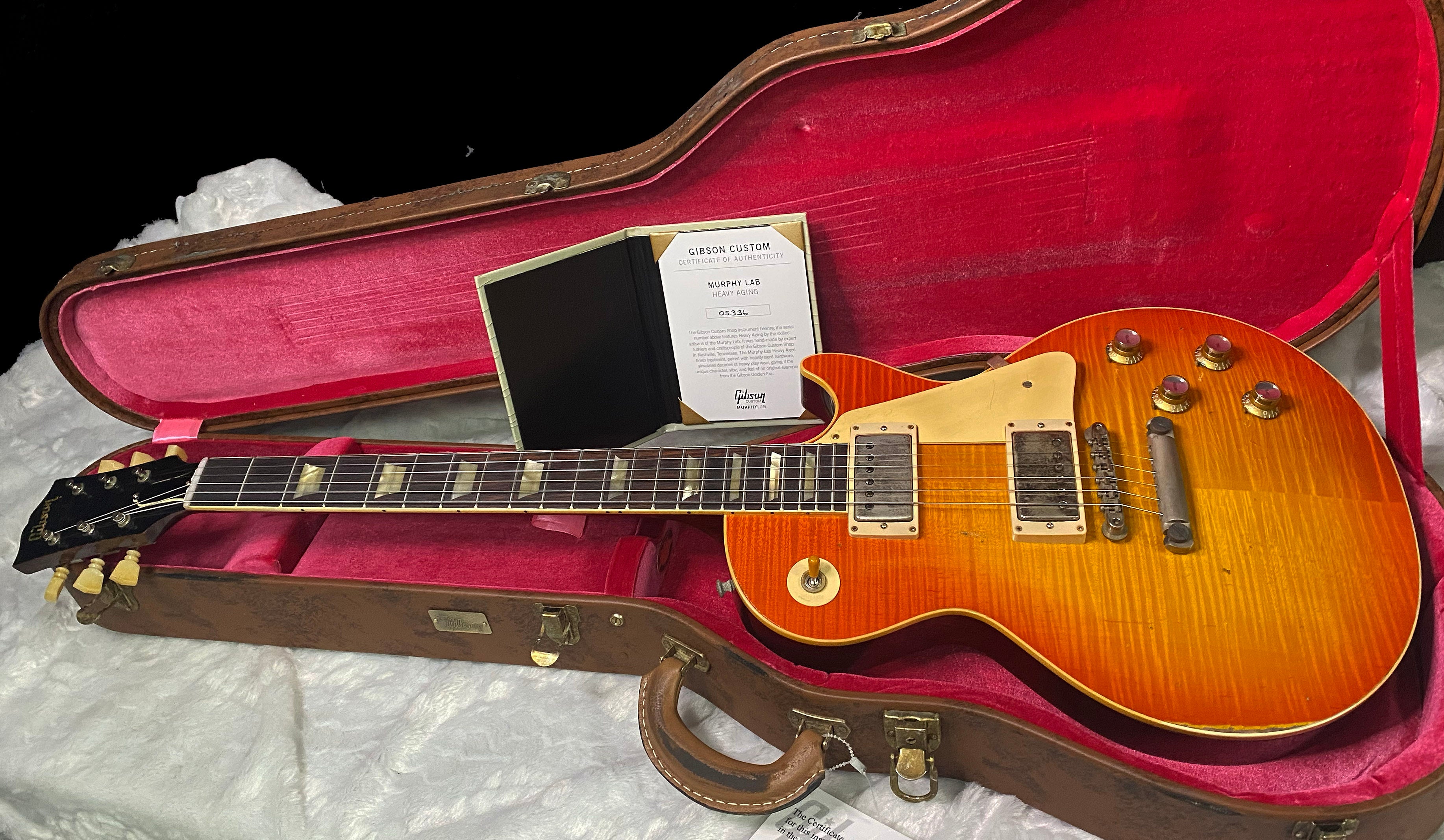 NEW! Gibson Custom 1960 Les Paul Standard Reissue - Tangerine Burst, Murphy Lab Heavy Aged - Only 8.1 lbs - Super Tight Monster Flame Top - Authorized Dealer - G07435