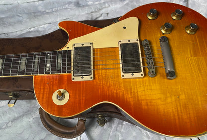 NEW! Gibson Custom 1960 Les Paul Standard Reissue - Tangerine Burst, Murphy Lab Heavy Aged - Only 8.1 lbs - Beautiful Curly Wild Flame Top - Authorized Dealer - G07434