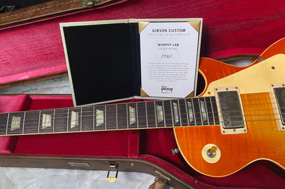 NEW! Gibson Custom 1960 Les Paul Standard Reissue - Tangerine Burst, Murphy Lab Heavy Aged - Only 8.1 lbs - Beautiful Curly Wild Flame Top - Authorized Dealer - G07434