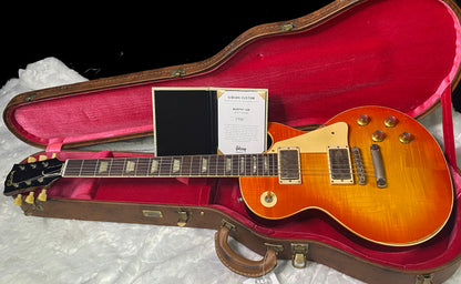 NEW! Gibson Custom 1960 Les Paul Standard Reissue - Tangerine Burst, Murphy Lab Heavy Aged - Only 8.1 lbs - Beautiful Curly Wild Flame Top - Authorized Dealer - G07434
