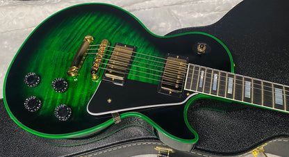 NEW! Gibson Dealer Select Custom Shop Les Paul Custom Green Widow AAA Figured Flame Top - Authorized Dealer - 9.7 lbs - G07456