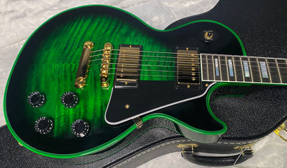 NEW! Gibson Dealer Select Custom Shop Les Paul Custom Green Widow AAA Figured Flame Top - Authorized Dealer - 9.7 lbs - G07456