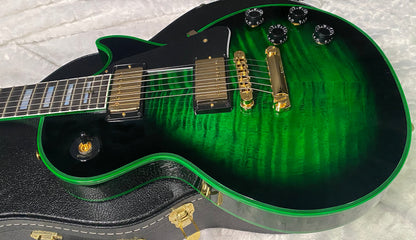NEW! Gibson Dealer Select Custom Shop Les Paul Custom Green Widow AAA Figured Flame Top - Authorized Dealer - 9.7 lbs - G07456