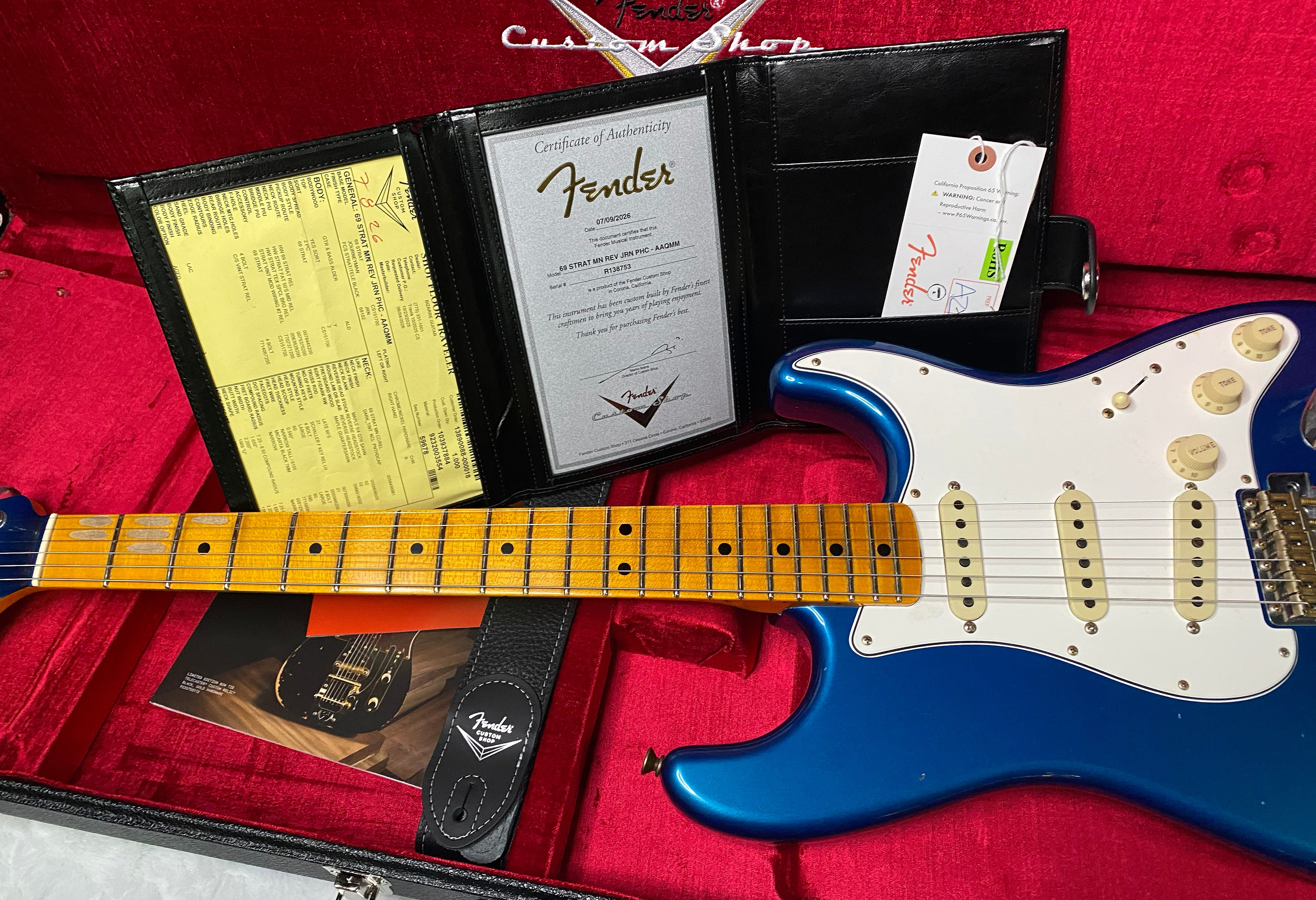 NEW! Fender Custom Shop Special Run '69 Stratocaster Journeyman Relic - Handwound P/U's - Aged Aquamarine Metallic - Reverse Headstock - 7.8lbs - Authorized Dealer - One OFF! SUPER RARE! G07462