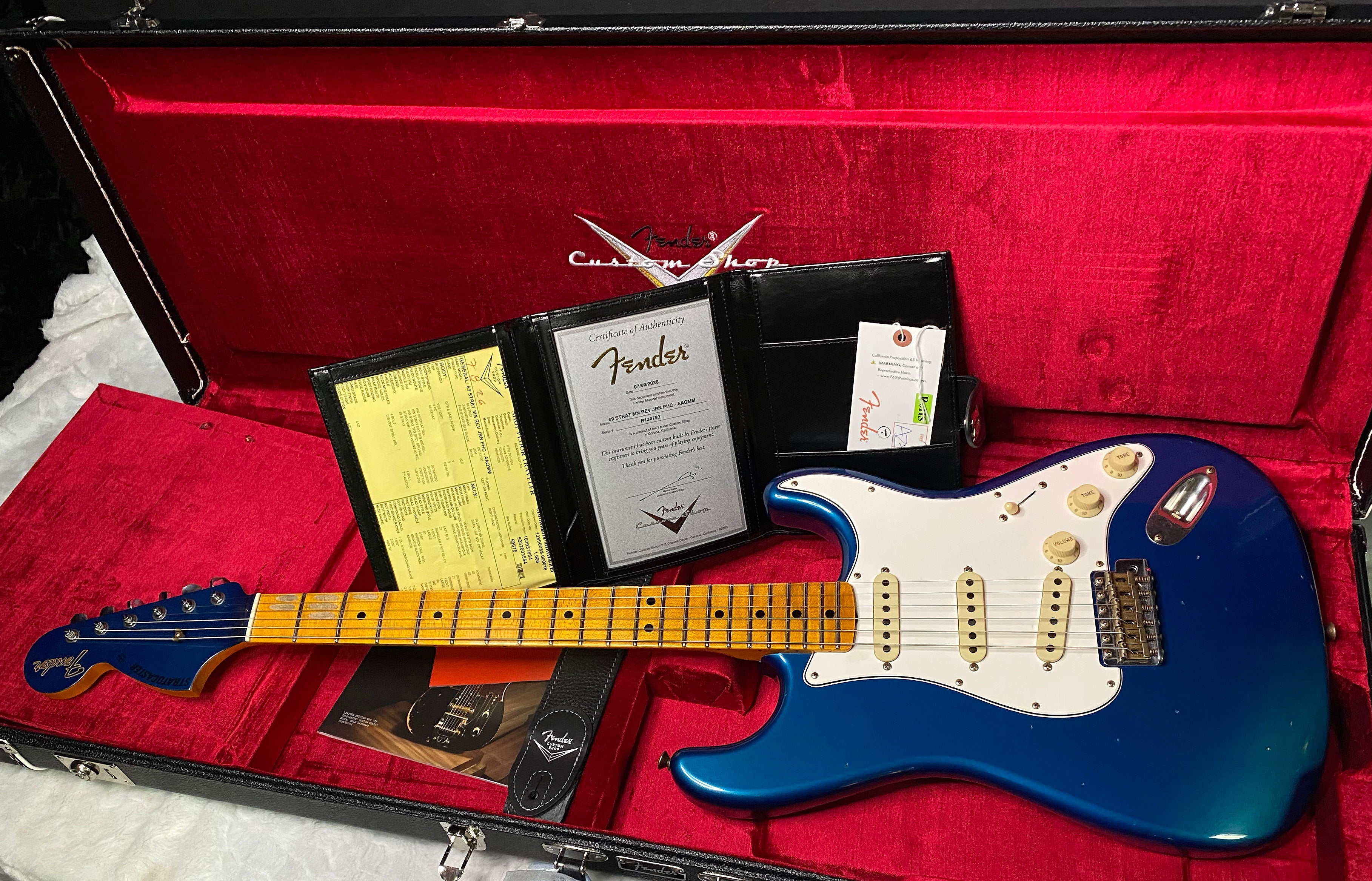 NEW! Fender Custom Shop Special Run '69 Stratocaster Journeyman Relic - Handwound P/U's - Aged Aquamarine Metallic - Reverse Headstock - 7.8lbs - Authorized Dealer - One OFF! SUPER RARE! G07462