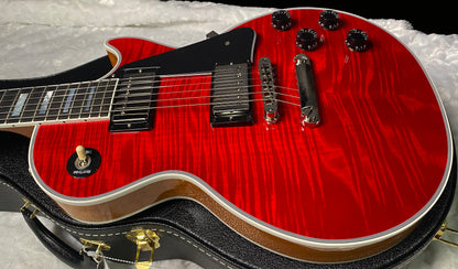 NEW! Gibson Dealer Select Custom Shop Les Paul Custom AAA Figured Flame Top - Transparent Red / Natural Back - Authorized Dealer - WOW! 9.5 lbs - G07455