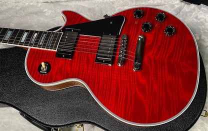 NEW! Gibson Dealer Select Custom Shop Les Paul Custom AAA Figured Flame Top - Transparent Red / Natural Back - Authorized Dealer - WOW! 9.5 lbs - G07455