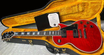 NEW! Gibson Dealer Select Custom Shop Les Paul Custom AAA Figured Flame Top - Transparent Red / Natural Back - Authorized Dealer - WOW! 9.5 lbs - G07455