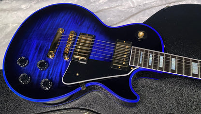 NEW! Gibson Dealer Select Custom Shop Les Paul Custom Blue Widow AAA Figured Flame Top - Authorized Dealer - 10.2lbs - G07460