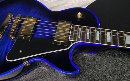 NEW! Gibson Dealer Select Custom Shop Les Paul Custom Blue Widow AAA Figured Flame Top - Authorized Dealer - 10.2lbs - G07460
