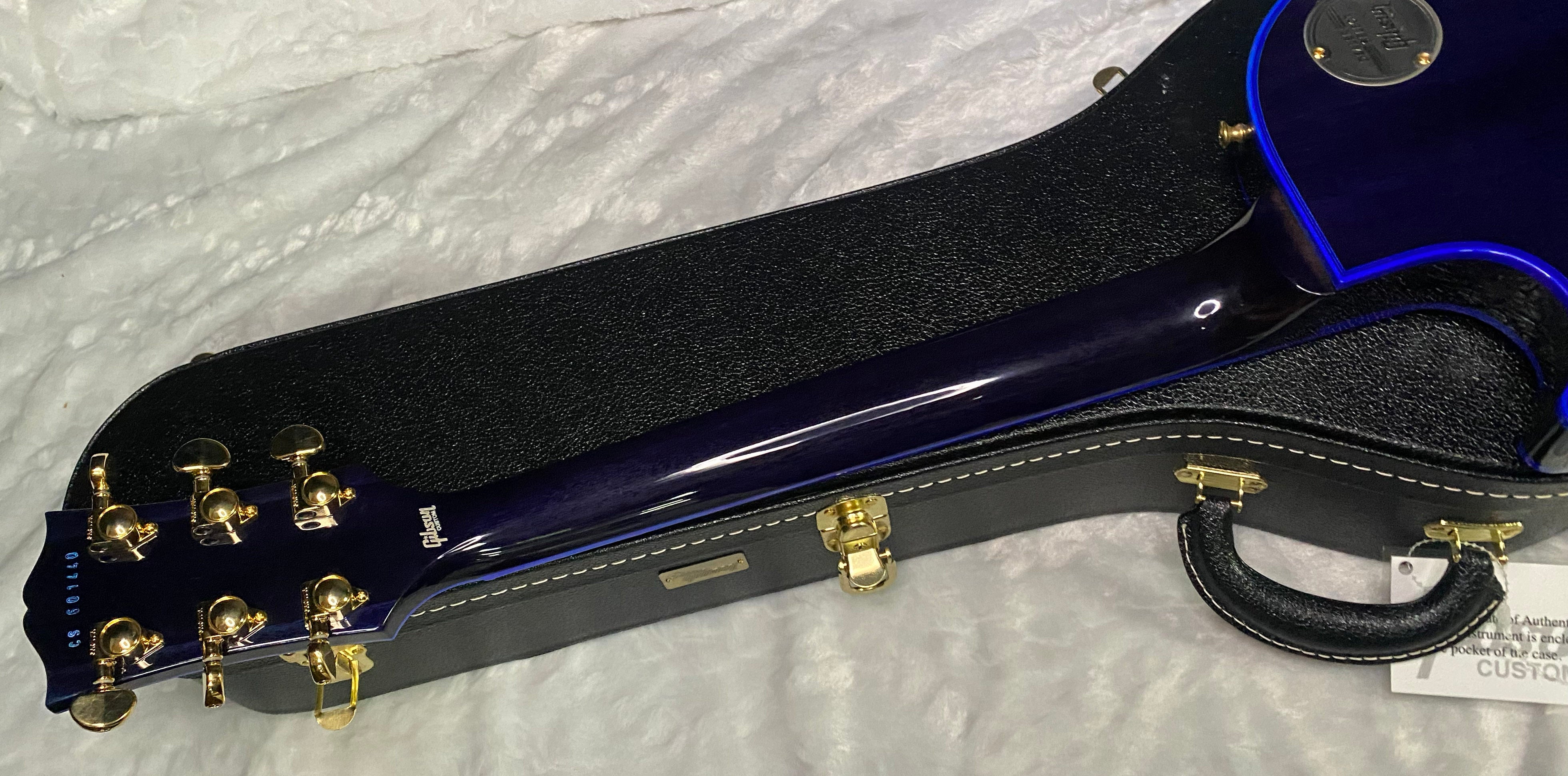NEW! Gibson Dealer Select Custom Shop Les Paul Custom Blue Widow AAA Figured Flame Top - Authorized Dealer - 10.2lbs - G07460