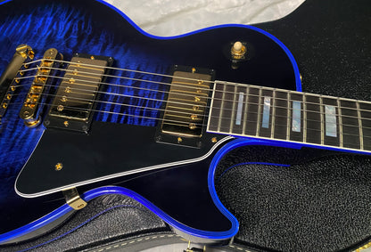 NEW! Gibson Dealer Select Custom Shop Les Paul Custom Blue Widow AAA Figured Flame Top - Authorized Dealer - 9.7 lbs - G07454