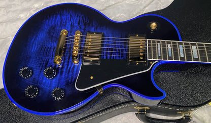 NEW! Gibson Dealer Select Custom Shop Les Paul Custom Blue Widow AAA Figured Flame Top - Authorized Dealer - 9.7 lbs - G07454