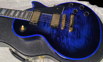 NEW! Gibson Dealer Select Custom Shop Les Paul Custom Blue Widow AAA Figured Flame Top - Authorized Dealer - 9.7 lbs - G07454