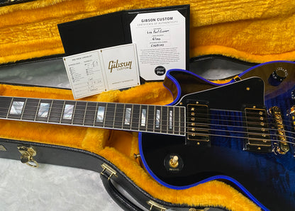 NEW! Gibson Dealer Select Custom Shop Les Paul Custom Blue Widow AAA Figured Flame Top - Authorized Dealer - 9.7 lbs - G07454