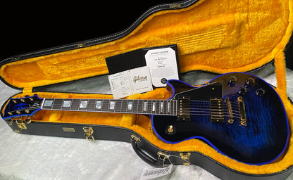 NEW! Gibson Dealer Select Custom Shop Les Paul Custom Blue Widow AAA Figured Flame Top - Authorized Dealer - 9.7 lbs - G07454