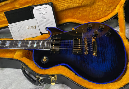 NEW! Gibson Dealer Select Custom Shop Les Paul Custom Blue Widow AAA Figured Flame Top - Authorized Dealer - 9.7 lbs - G07454