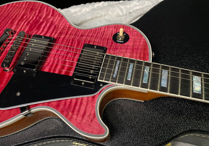 NEW! Gibson Dealer Select Custom Shop Les Paul Custom AAA Super Curly Figured Top - Transparent Pink - Authorized Dealer - WOW! 8.8 lbs - G07451