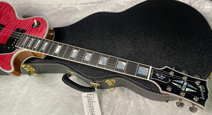 NEW! Gibson Dealer Select Custom Shop Les Paul Custom AAA Super Curly Figured Top - Transparent Pink - Authorized Dealer - WOW! 8.8 lbs - G07451