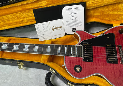 NEW! Gibson Dealer Select Custom Shop Les Paul Custom AAA Super Curly Figured Top - Transparent Pink - Authorized Dealer - WOW! 8.8 lbs - G07451