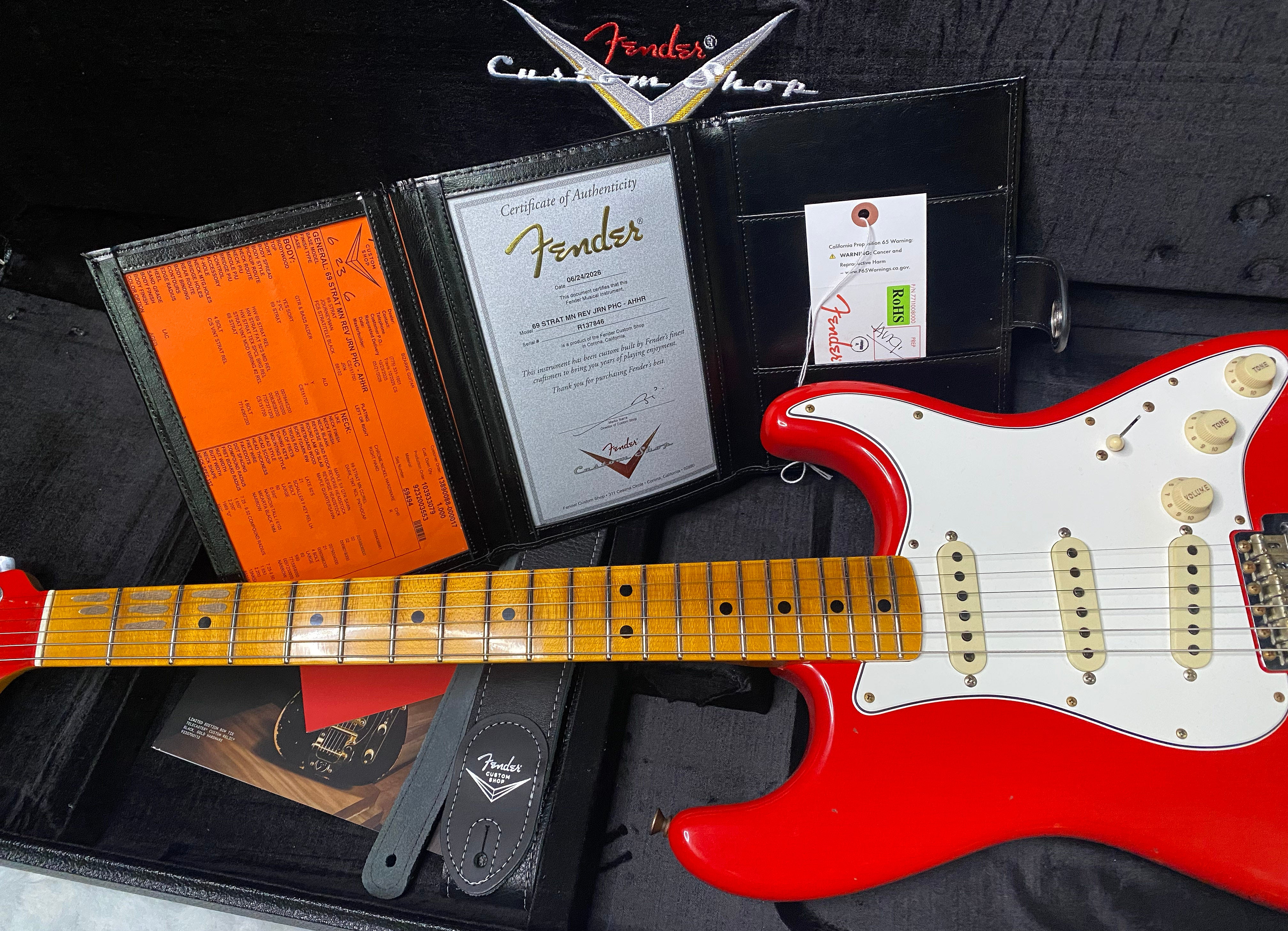 NEW! Fender Custom Shop Special Run '69 Stratocaster Journeyman Relic - Handwound P/U's - Aged Hot Rod Red - Reverse Headstock - 7.8lbs - Authorized Dealer - SUPER RARE! G07469