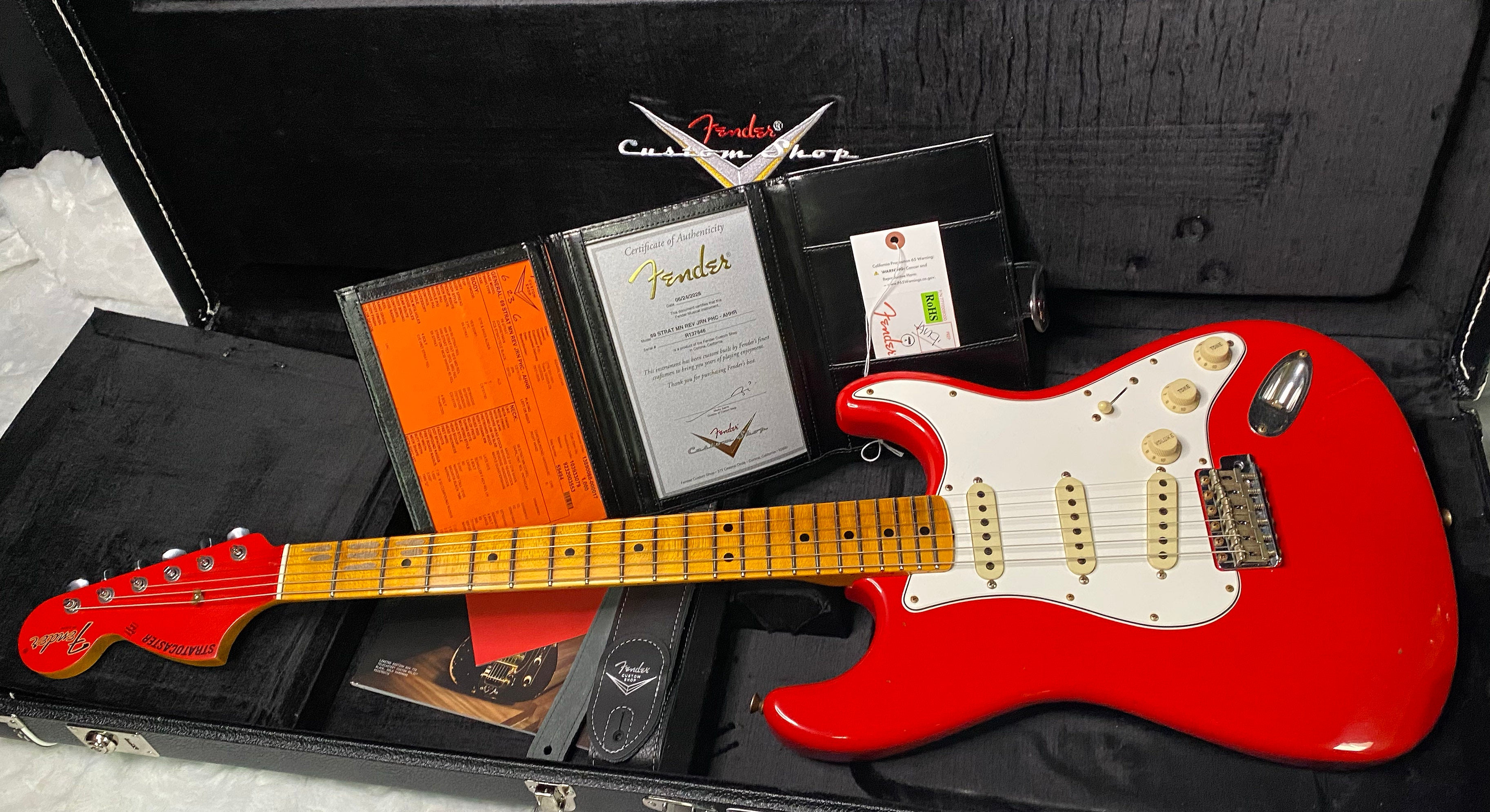 NEW! Fender Custom Shop Special Run '69 Stratocaster Journeyman Relic - Handwound P/U's - Aged Hot Rod Red - Reverse Headstock - 7.8lbs - Authorized Dealer - SUPER RARE! G07469