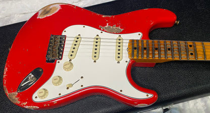 NEW! Fender Custom Shop Special Run '69 Stratocaster Heavy Relic - Handwound P/U's - Aged Hot Rod Red - Reverse Headstock - 8lbs - Authorized Dealer - SUPER RARE! G07477