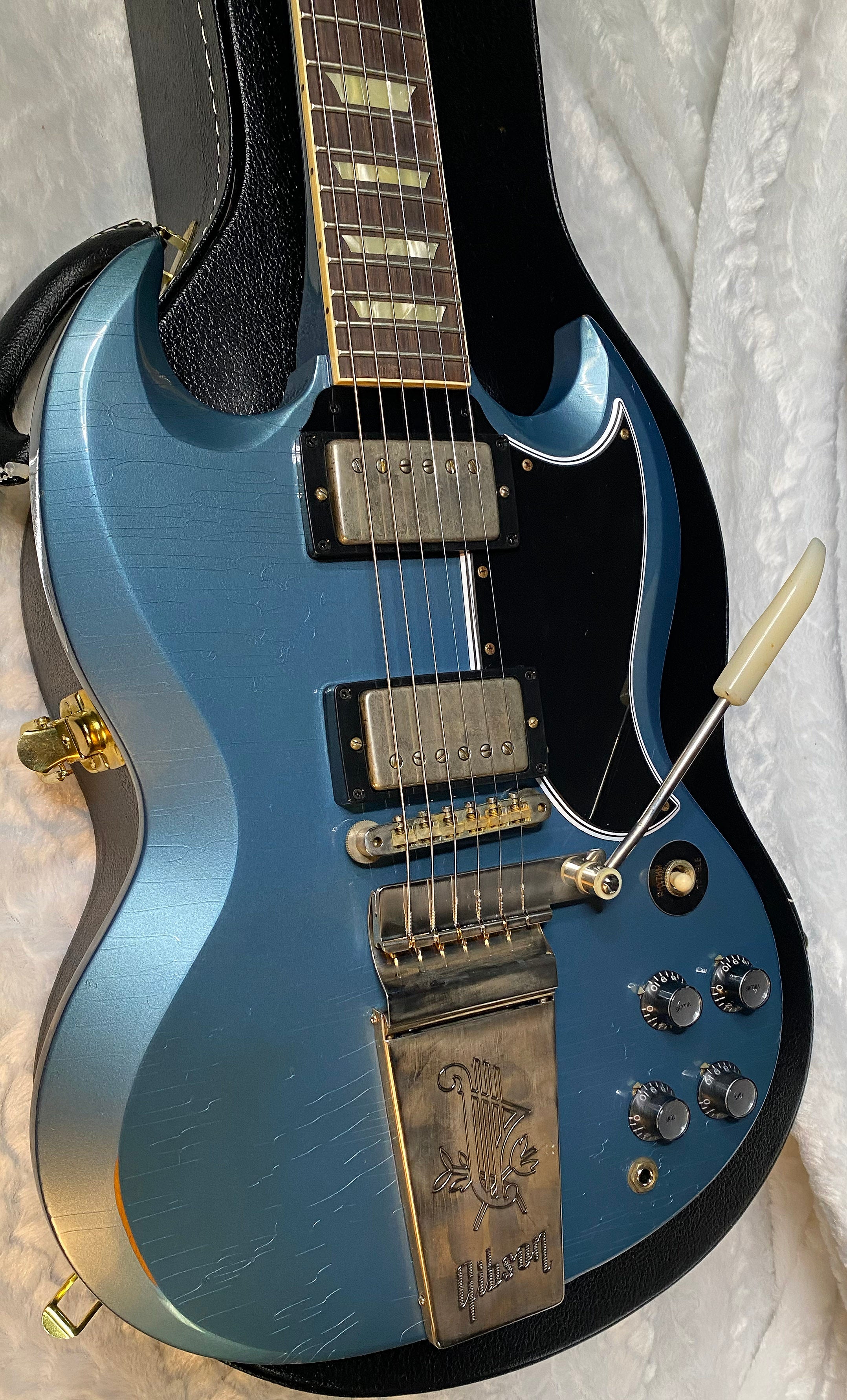 NEW! Gibson Custom Shop '64 SG Standard Maestro Vibrola - Murphy Lab Light Aged - Pelham Blue - Authorized Dealer - G06006