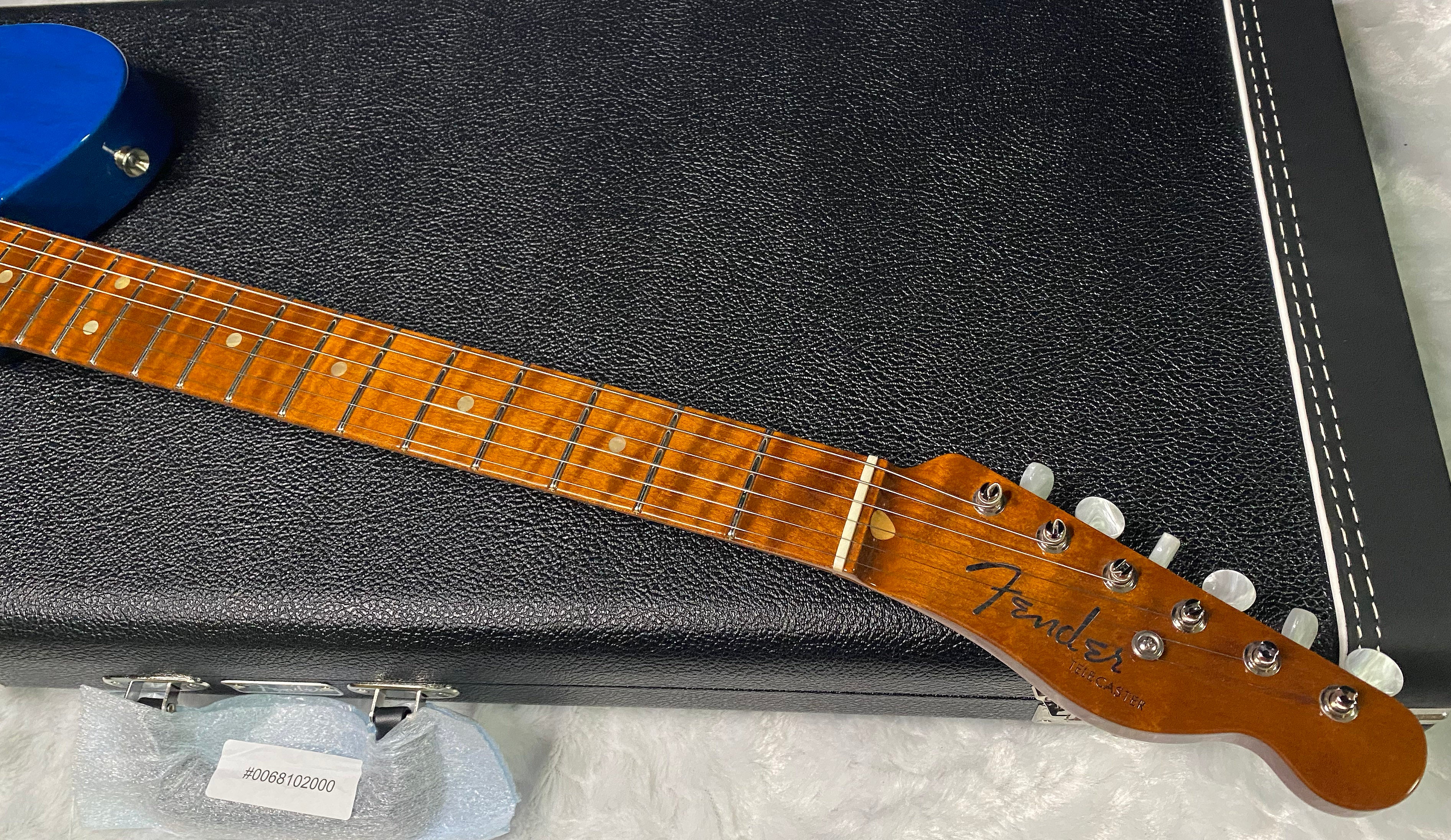 NEW ! Fender American Custom Telecaster NOS - 1-Piece Roasted AAA Flame Maple Neck Fingerboard - Sapphire Blue Transparent - Authorized Dealer - 7.4 lbs - G07467