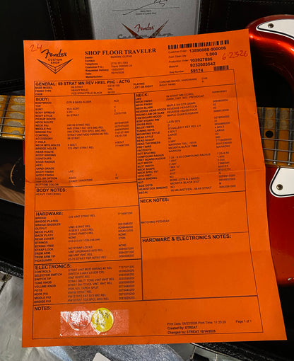 NEW! Fender Custom Shop Special Run '69 Stratocaster Heavy Relic - Handwound P/U's - Aged Candy Tangerine - Reverse Headstock - 8lbs - Authorized Dealer - SUPER RARE! G07474