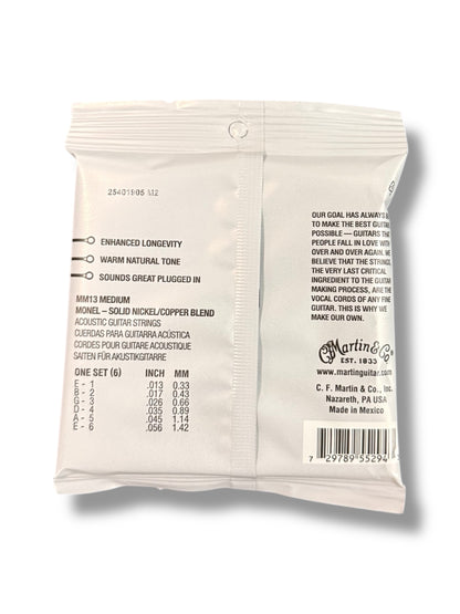 Martin Retro Medium 13 Acoustic Guitar Strings - 3 Pack