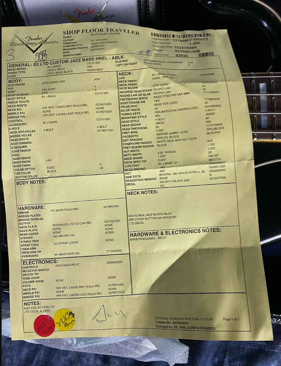 NEW ! Fender Custom Shop Limited Edition Custom Jazz Bass Heavy Relic - Aged Black - Authorized Dealer - G02846 - 9.5lbs