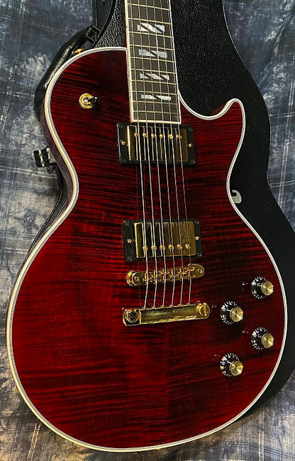 NEW ! 2024 Gibson Les Paul Supreme - Killer Tight Flame Top! Wine Red - Authorized Dealer - Only 8.1 lbs - G04003