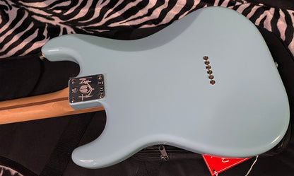 UNPLAYED! 2023 Fender Limited Edition Tom DeLonge Stratocaster - Daphne Blue - SAVE BIG! Gig Bag - Only 7.5lbs - Serial #MX23143082