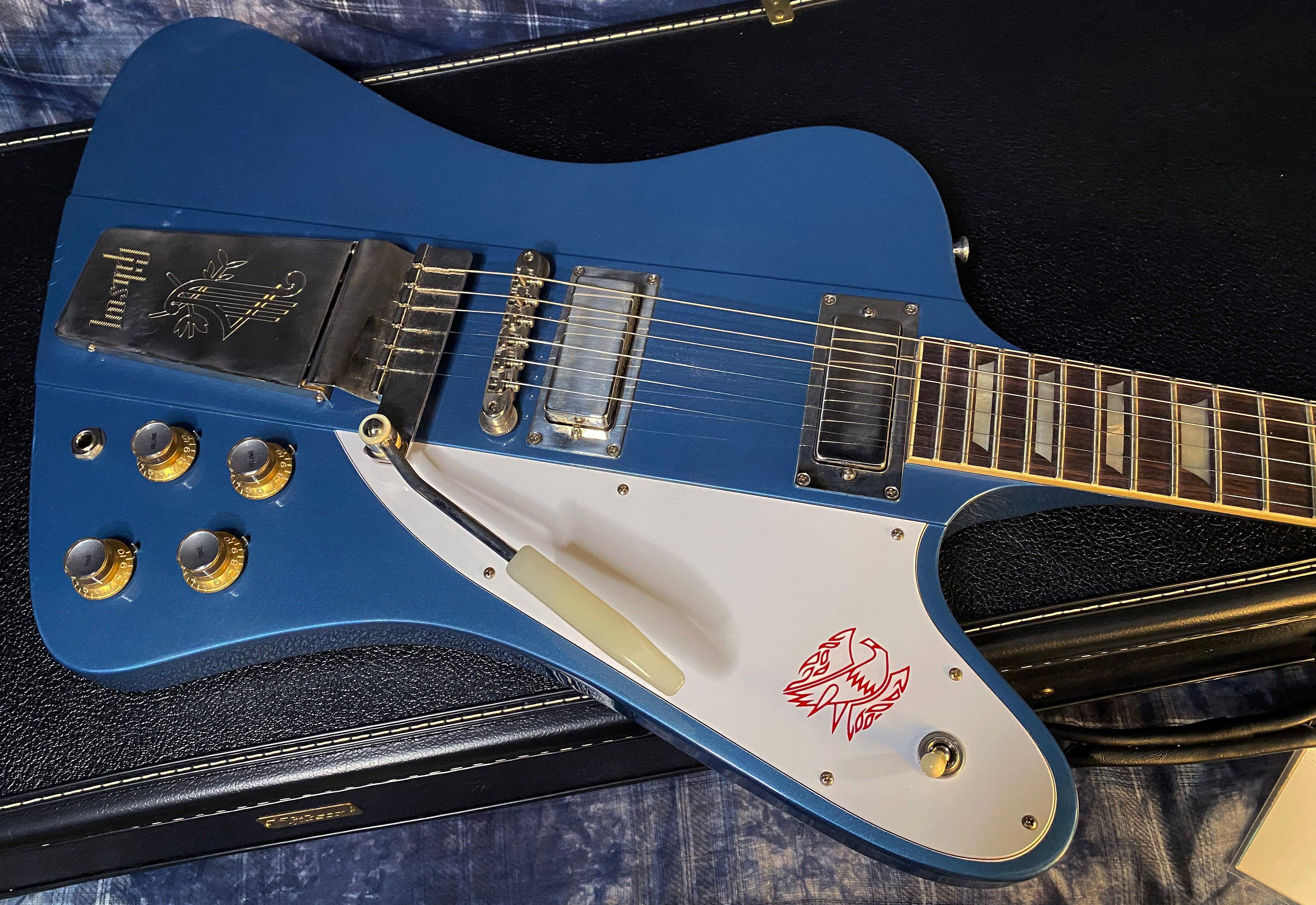 NEW ! 2024 Gibson Custom 1963 Firebird V w/ Maestro Vibrola - Murphy Lab Ultra Light Aged Pelham Blue - Authorized Dealer - G03328