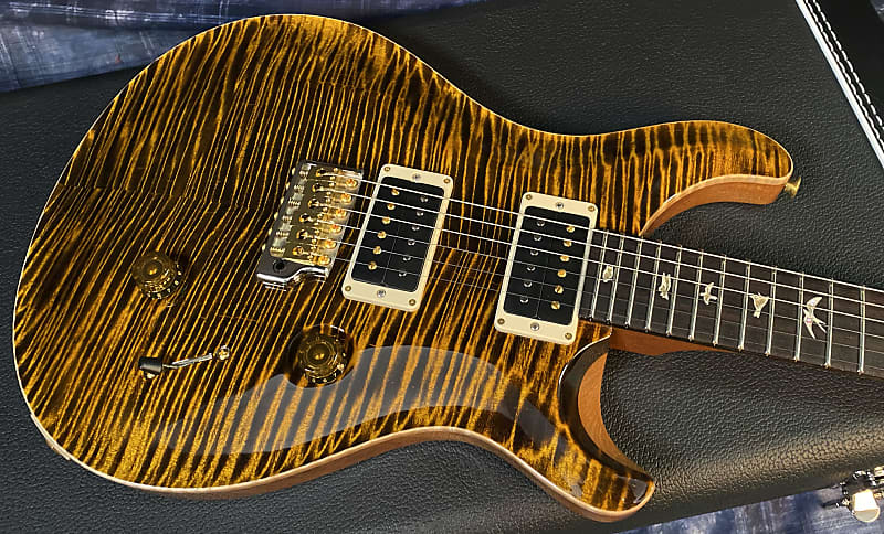 NEW! 2024 PRS Custom 24 - Paul Reed Smith - 10-Top ! Incredible Flame Top - WOW - Yellow Tiger - Authorized Dealer - 7.75 lbs - G03896