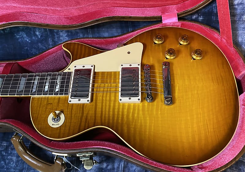 NEW! 2024 Gibson Custom Shop 1959 Les Paul - Golden Poppy - Authorized Dealer - Hand Picked Curly Flame Top VOS - 8.7 lbs - G04203