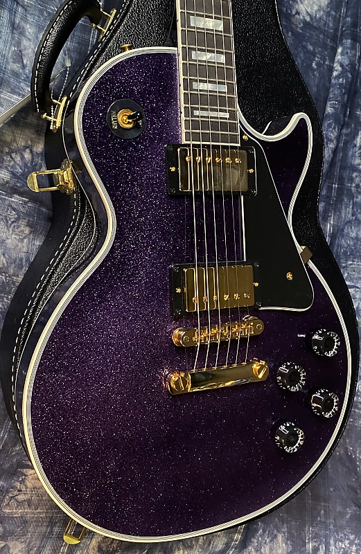 NEW! 2024 Gibson Dealer Select Custom Shop Les Paul Custom Purple Sparkle - Authorized Dealer - 10.3 lbs G03953