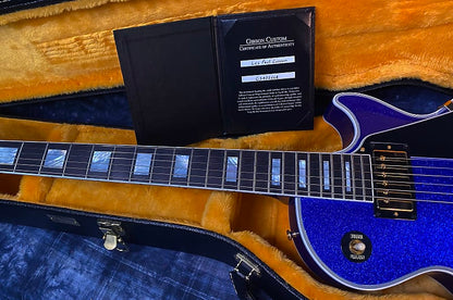 NEW ! 2024 Gibson Special Order Custom Shop Les Paul Custom Dealer Select - Dark Blue Sparkle - Authorized Dealer - 10 lbs - G03858