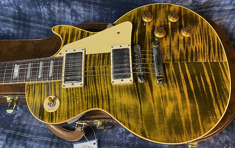 NEW ! 2024 Gibson Custom Shop Dealer Select '59 Les Paul Standard Reissue - Yellow Tiger - Monster Hand Picked Top - 8.8 lbs - Authorized Dealer - G03725