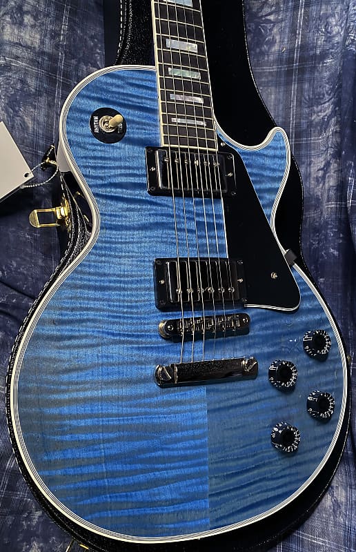 NEW! 2024 Gibson Custom Shop Les Paul Custom - Dealer Select - Authorized Dealer - Cobalt Blue Monster Flame Top - Super RARE! 9.5 lbs - G03870