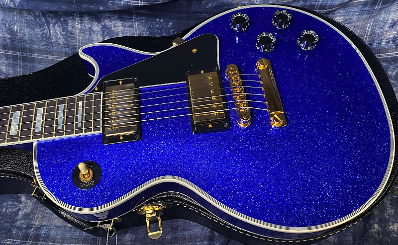 NEW ! 2024 Gibson Special Order Custom Shop Les Paul Custom Dealer Select - Dark Blue Sparkle - Authorized Dealer - 10.2 lbs - G03864