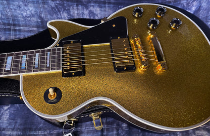 NEW! 2024 Gibson Dealer Select Custom Ordered Custom Shop Les Paul Custom - Large Flake Gold Sparkle - Authorized Dealer - 9.9 lbs - G03340 - Minor Blem - SAVE!