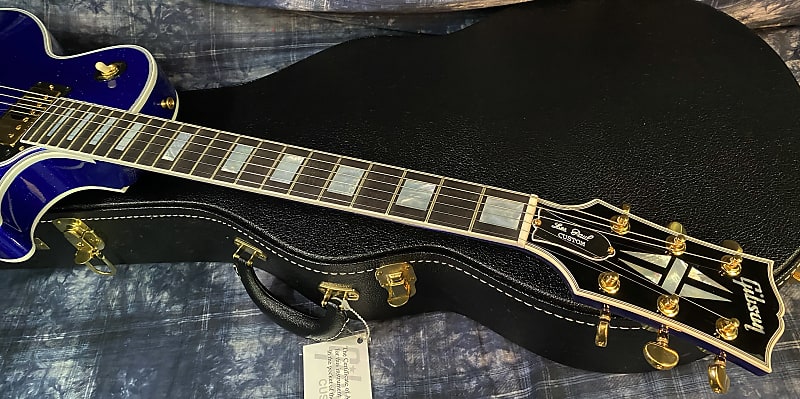 NEW ! 2024 Gibson Special Order Custom Shop Les Paul Custom Dealer Select - Dark Blue Sparkle - Authorized Dealer - 10 lbs - G03840