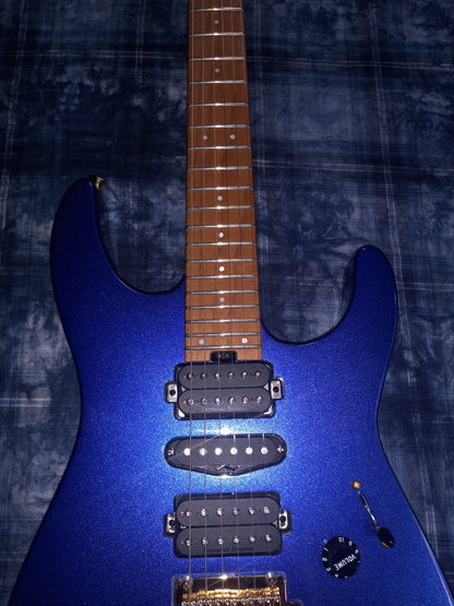 MINT!! Charvel Pro-Mod DK24 HSH 2PT CM Caramelized Maple Neck Mystic Blue 7.4lbs! / Authorized Dealer SAVE